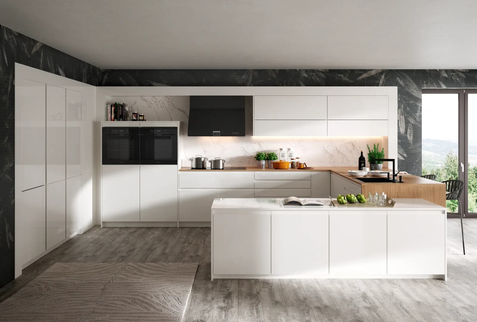 Grifflose DAN Sevilla Küche in Nordic-Eiche — Showroom Wien-Kagran