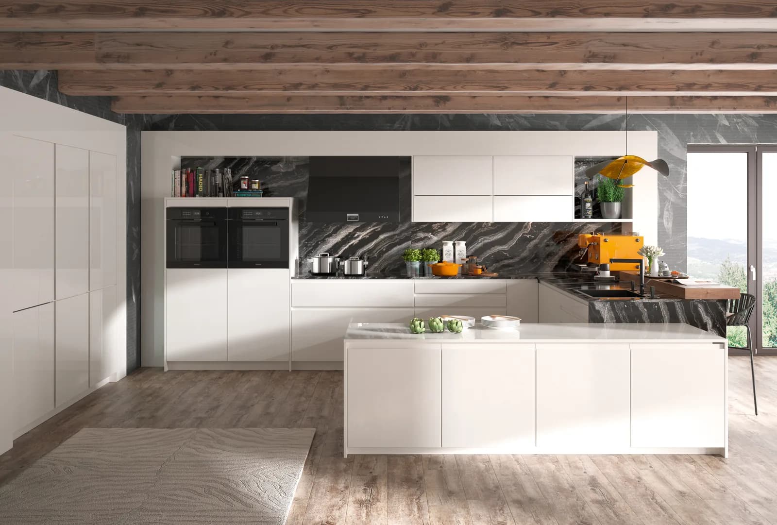 DAN Sevilla Landhausküche Kombination 37 in warmem Holzton — Showroom Wien-Kagran